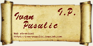 Ivan Pusulić vizit kartica